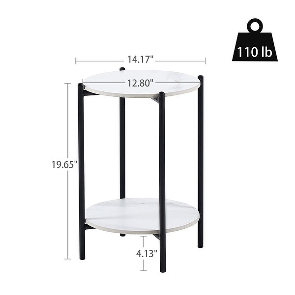 KOSSMAI 2-Layer End Coffee Side Table