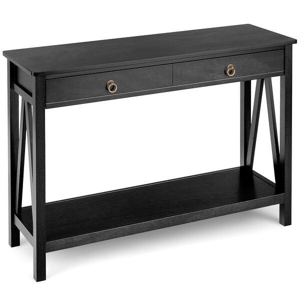 Console Table Storage Shelf Modern Sofa Table w/ Drawer Entryway Hallway