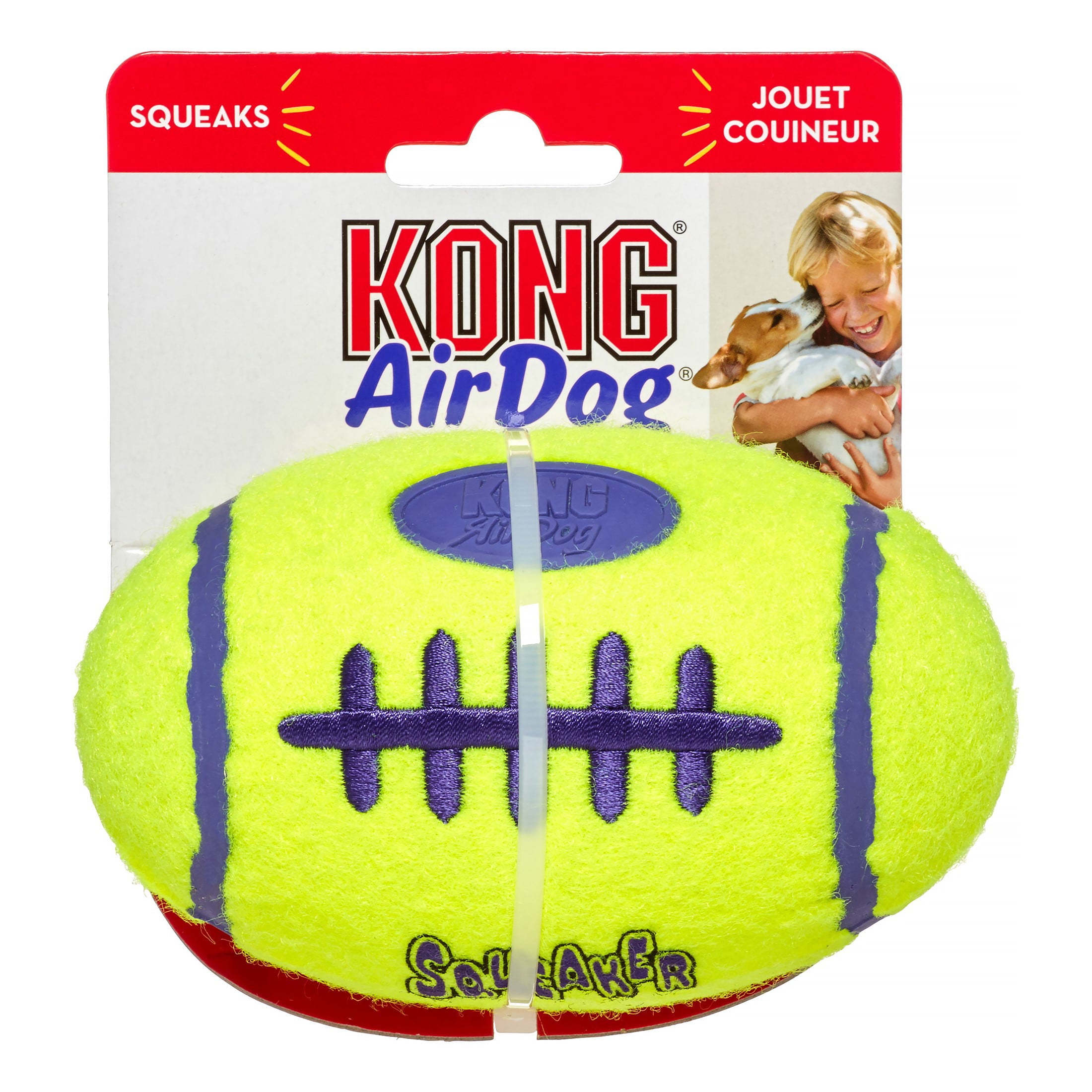 KONG AirDog Squeaker Foorball Dog Toy， Medium