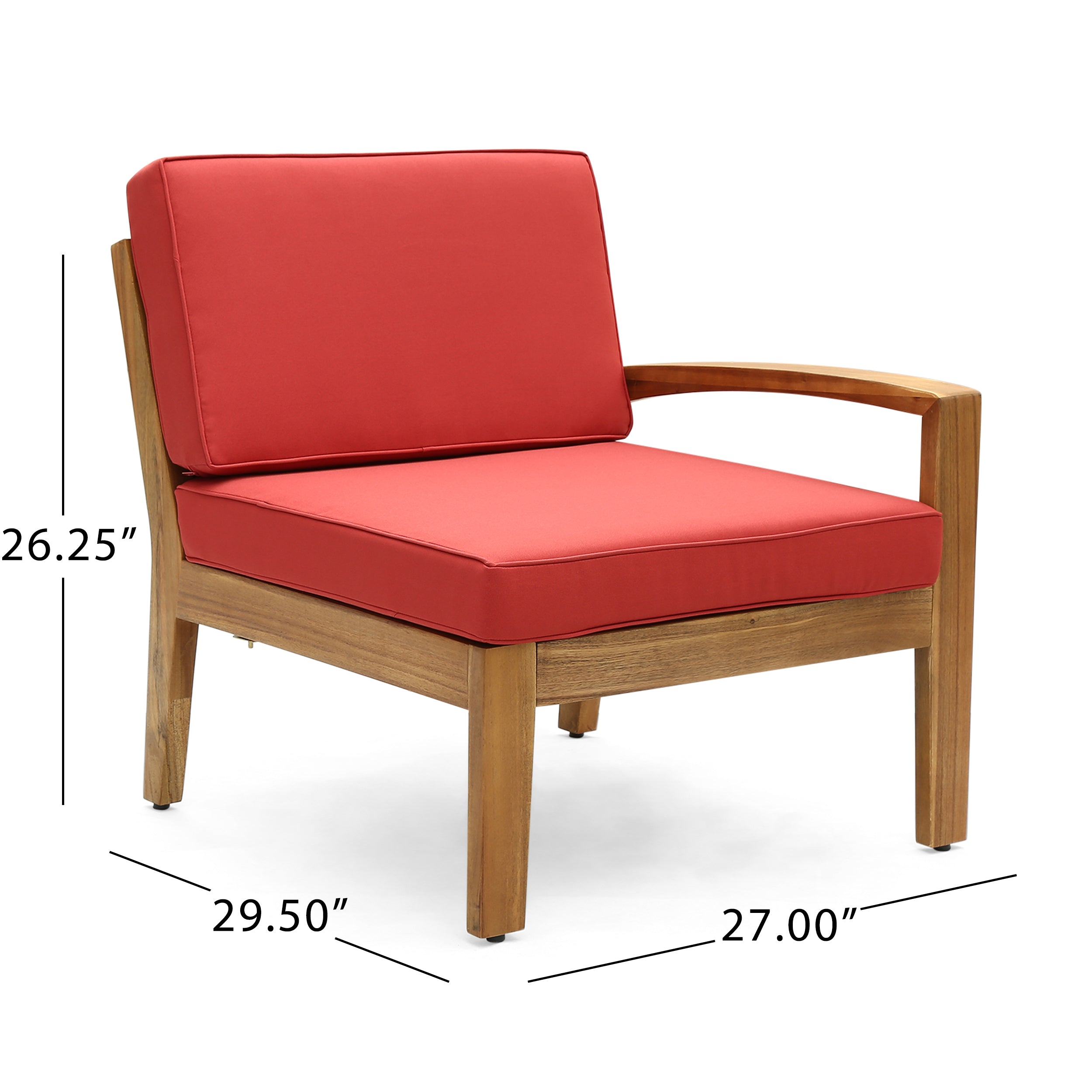 Roy Outdoor Acacia Wood 5 Seater Sectional Sofa Set with Coffee Table