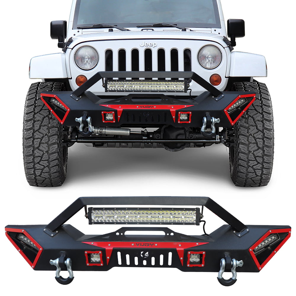 Vijay Steel Front Bumper Fits 2007-2017 Jeep Wrangler JK /JK Unlimited