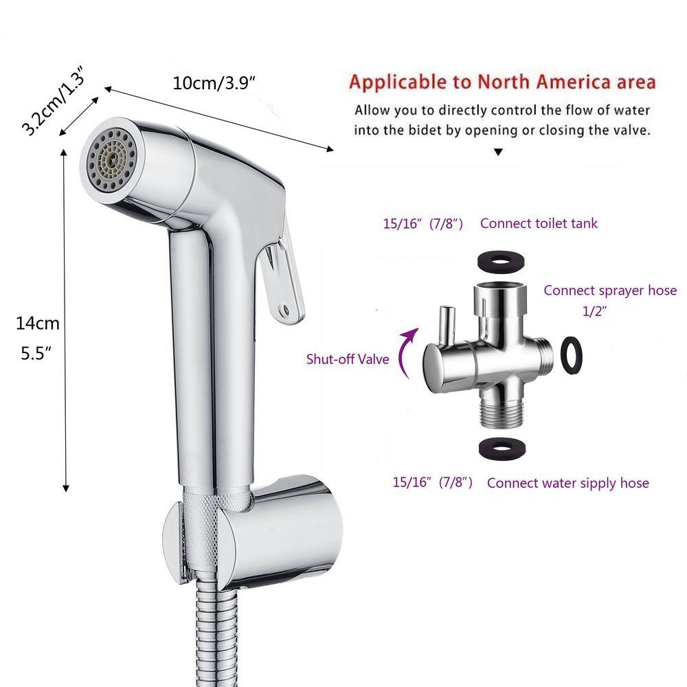 ruiling ABS Hand-held Bidet Toilet Sprayer Set in Silver ATK-186