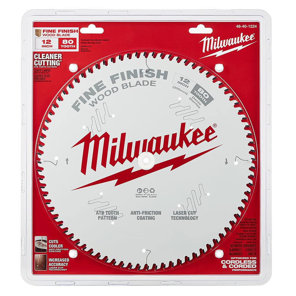 Milwaukee 12 in. 80T Fine Finish Circular Saw Blade 48-40-1224 from Milwaukee