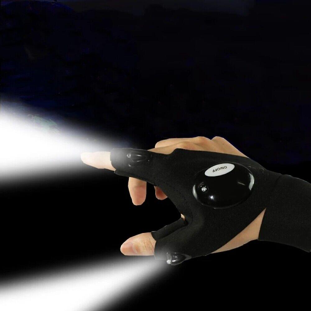 2x Finger Glove W/ Led Light Flashlight Gloves Outdoor Gear Rescue Night Fishing