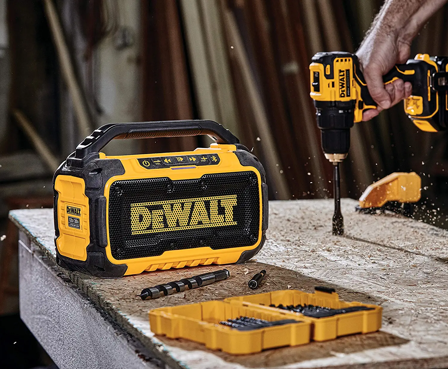 DEWALT DCR010 12-Volt or 20-Volt Max Cordless Jobsite Bluetooth Speaker