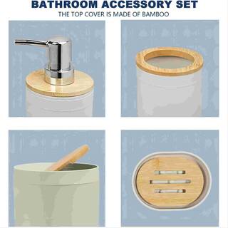 Dyiom Plastic 7 Pieces Bamboo Bathroom Accessories Sets 1268367411