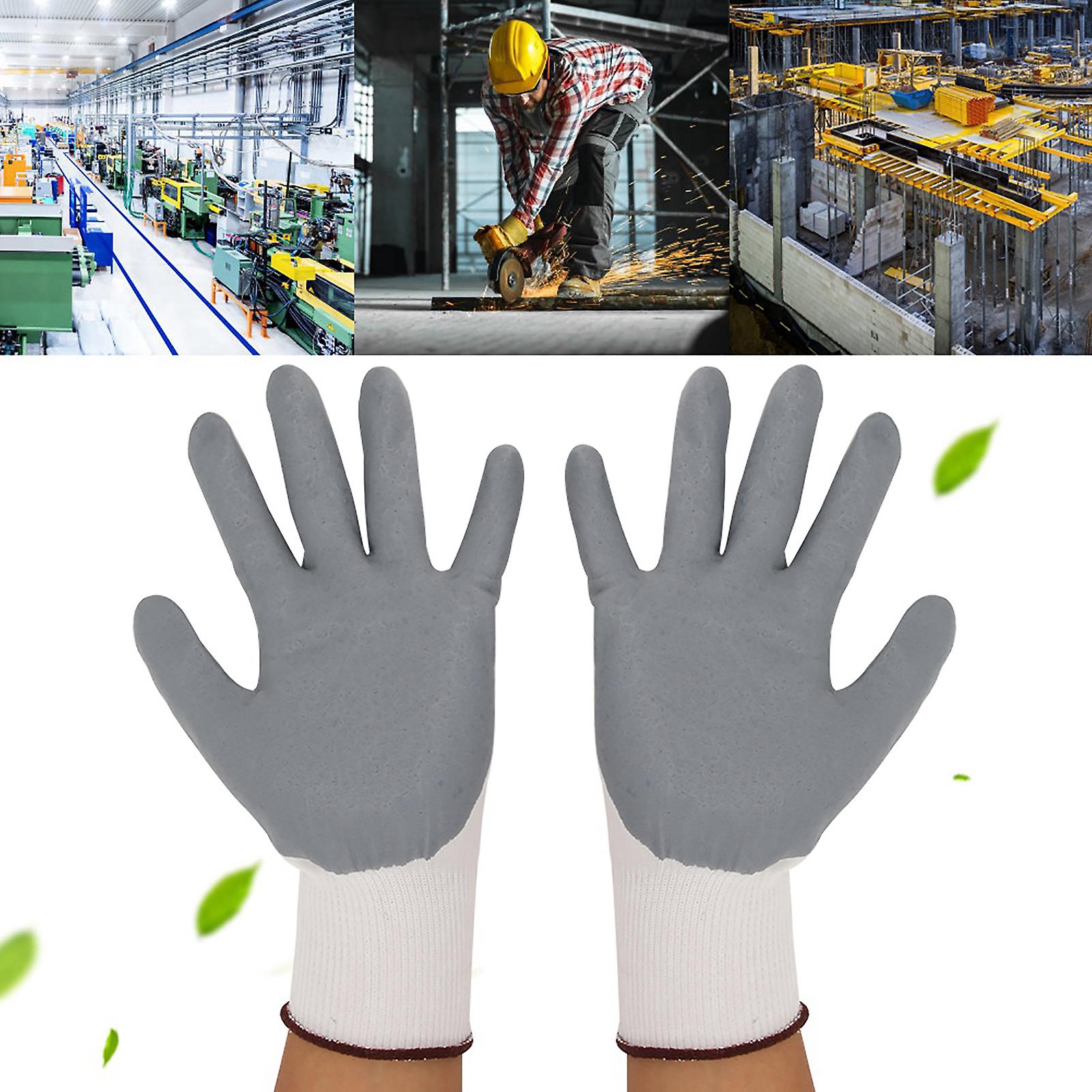 Universal Nylon Nitrile Coat Non Slip Wear Resistant Protective Gloves (m)