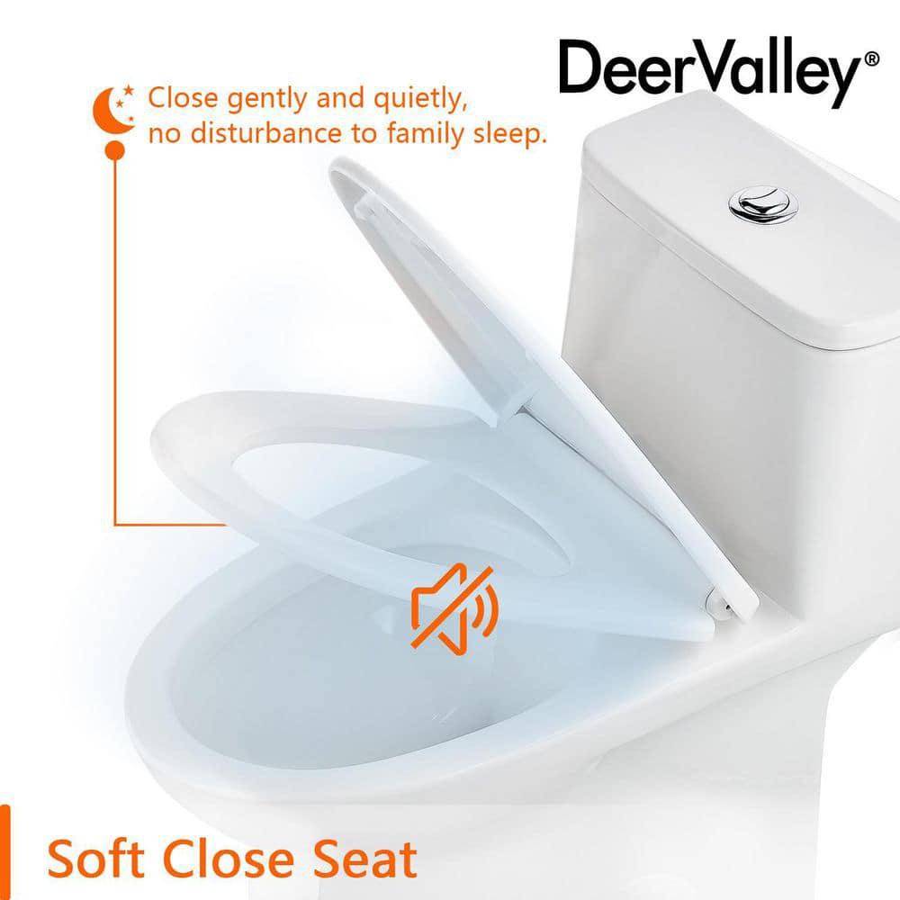 DEERVALLEY Ursa Comfortable Height 12 in Rough in Size 1Piece 08128 GPF Dual Flush Elongated Toilet in White Seat Included