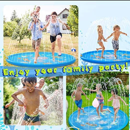 Sprinkle & Splash Play Mat 68" Sprinkler for Kids Outdoor Water Toys Fun for Toddlers Boys Girls Children Outdoor Party Sprinkler Toy Splash Pad