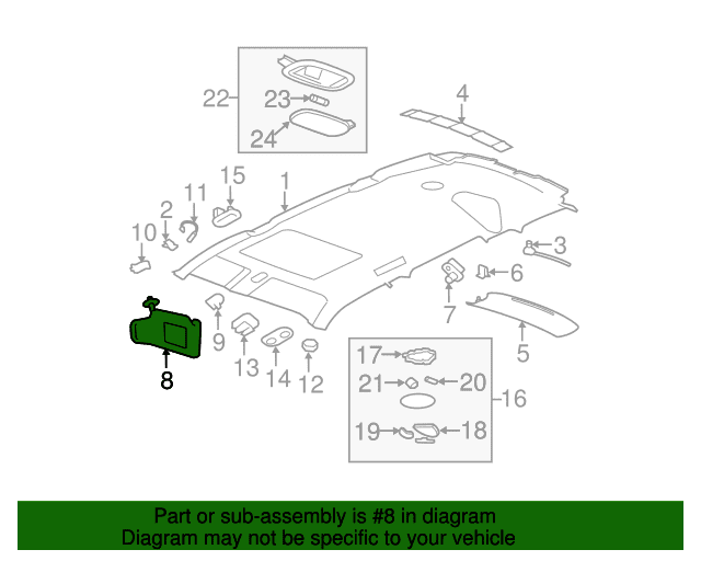 Genuine OE GM Sun-Visor - 25788231