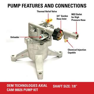 SIMPSON OEM Technologies Vertical Axial Cam Pump Kit 90026 for 3100 PSI at 2.4 GPM Pressure Washers 90026