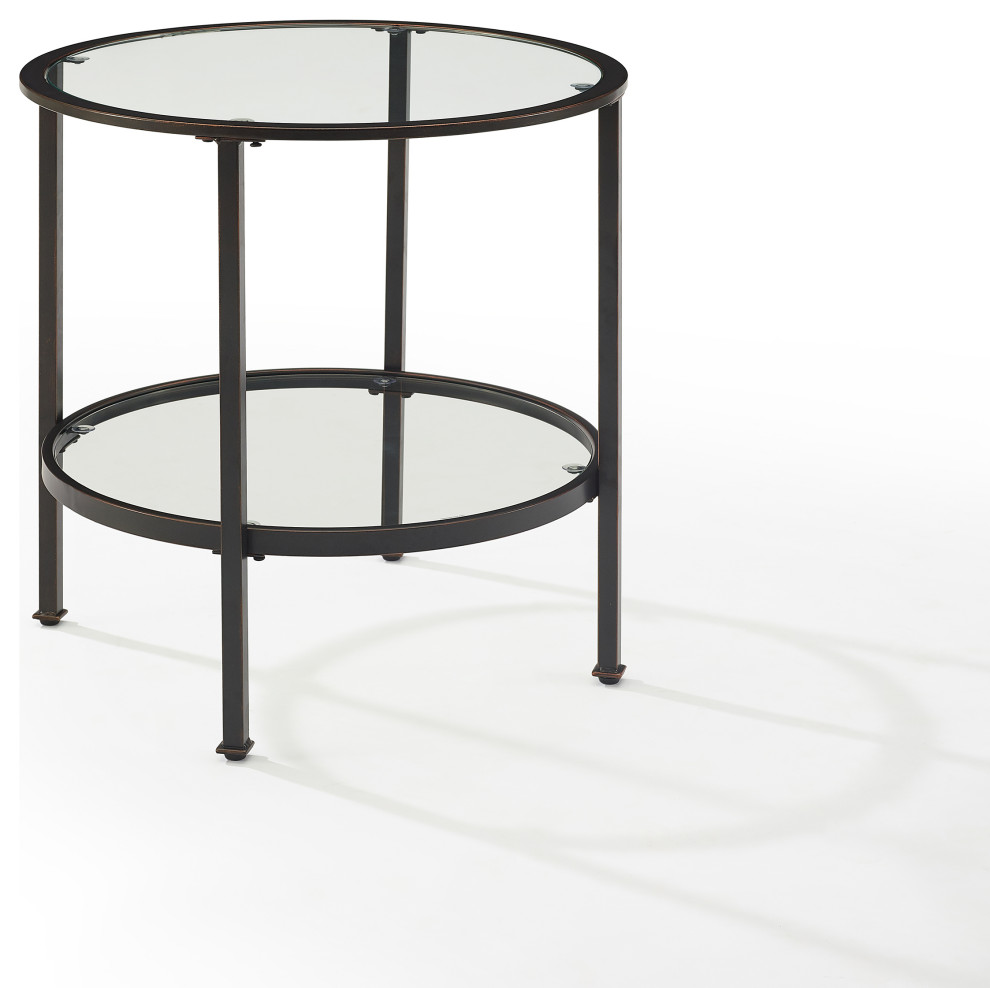 Aimee End Table Oil Rubbed Bronze   Industrial   Side Tables And End Tables   by Homesquare  Houzz