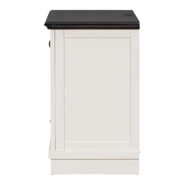 Nightstand with 3 Drawers + USB Charging Ports - - 37981784