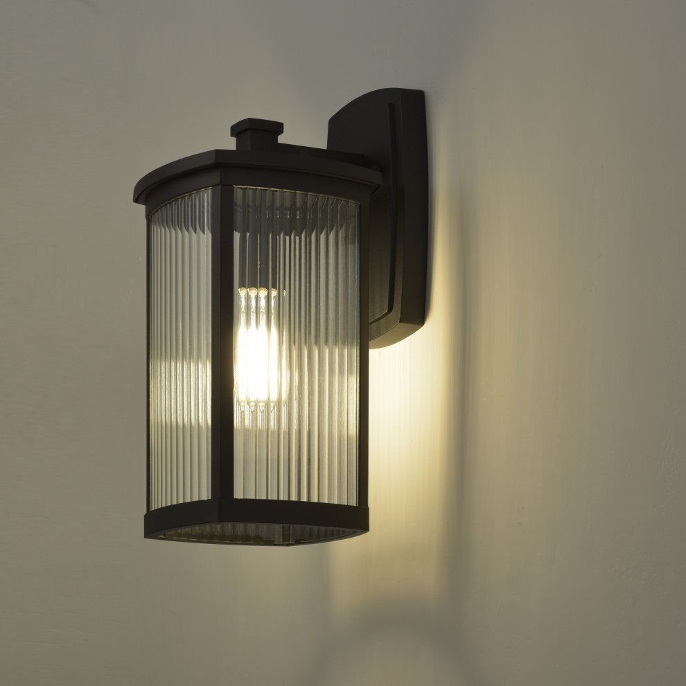 CHLOE Lighting EVIE Transitional 1 Light Textured Black Outdoor Wall Sconce   Transitional   Outdoor Wall Lights And Sconces   by CHLOE Lighting  Inc.  Houzz