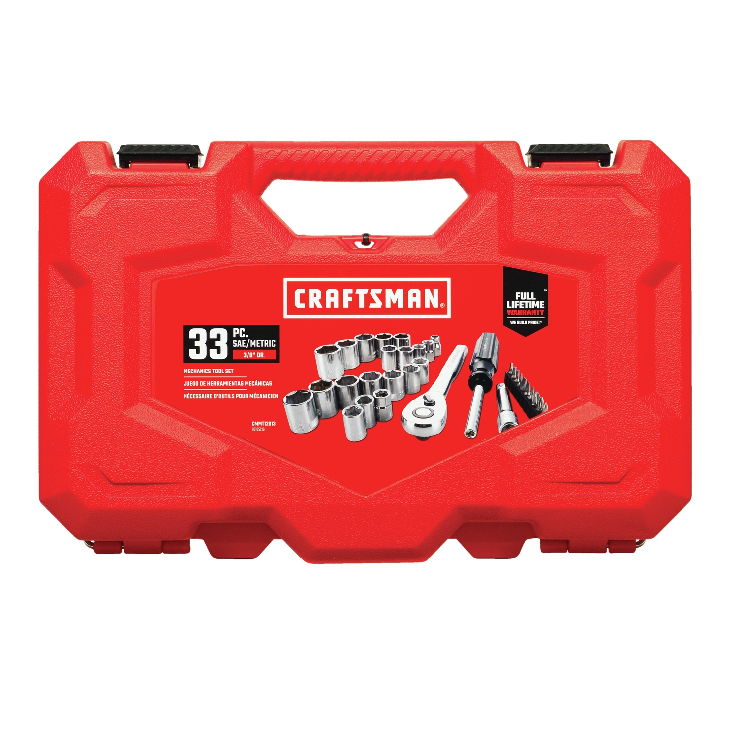 Craftsman 3/8 in. drive Metric and SAE 6 Point Mechanic\u0027s Tool Set 33 pc