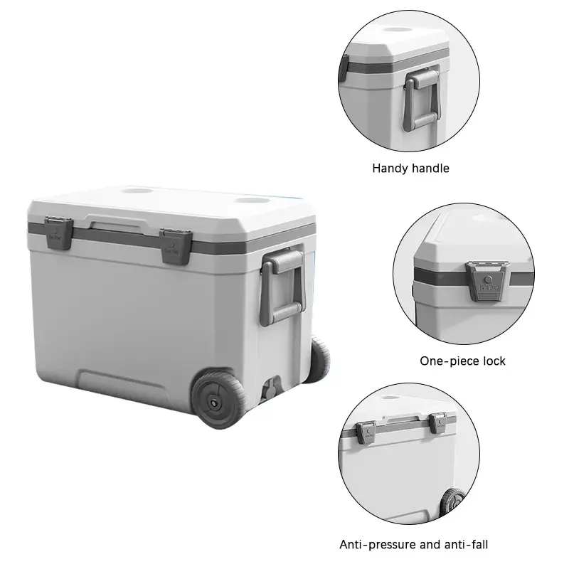 New Style Hot Selling Good quality 45L Portable Ice Cold Thermal Large Size Fashion Plastic Cooler Box