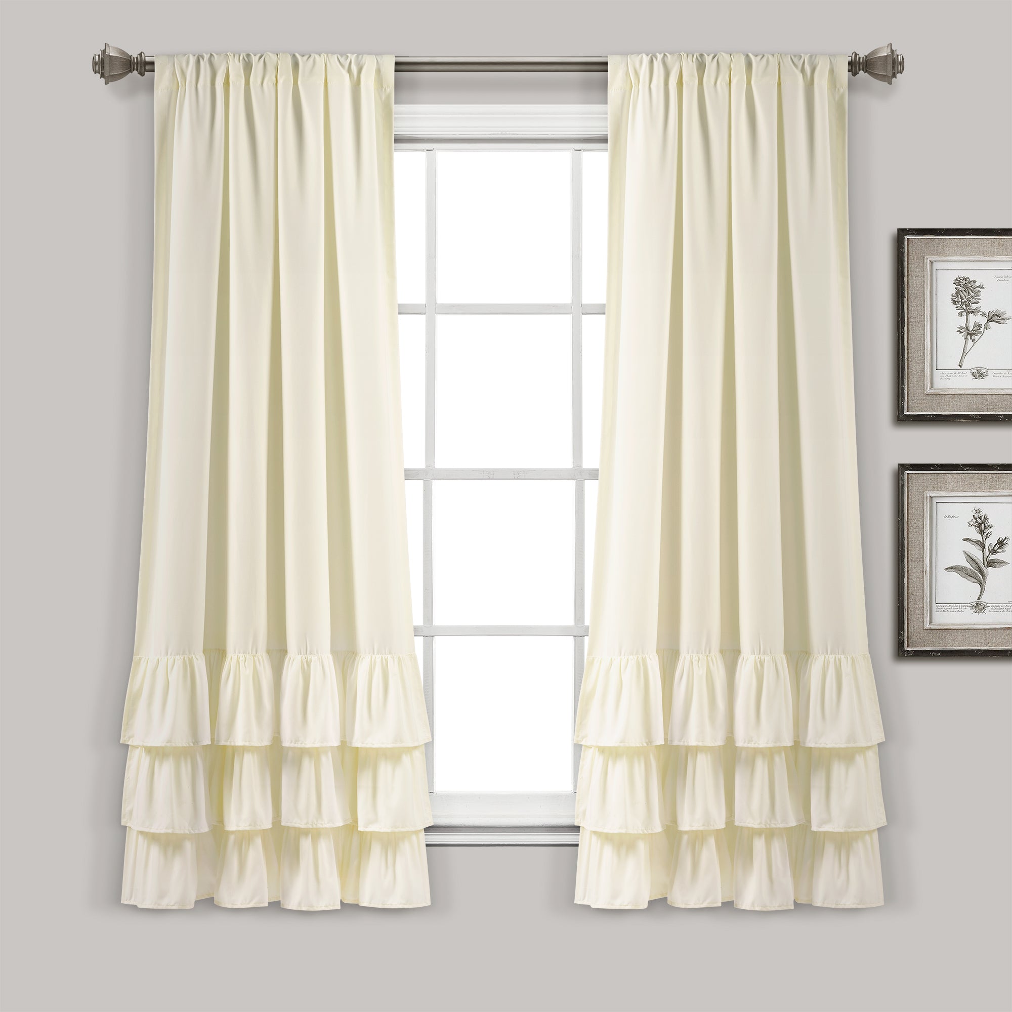 Allison Ruffle Window Curtain Panel Set