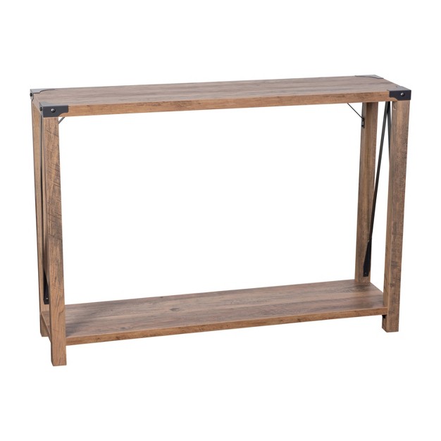 Merrick Lane Modern Farmhouse Engineered Wood Sofa Table And Powder Coated Steel Accents