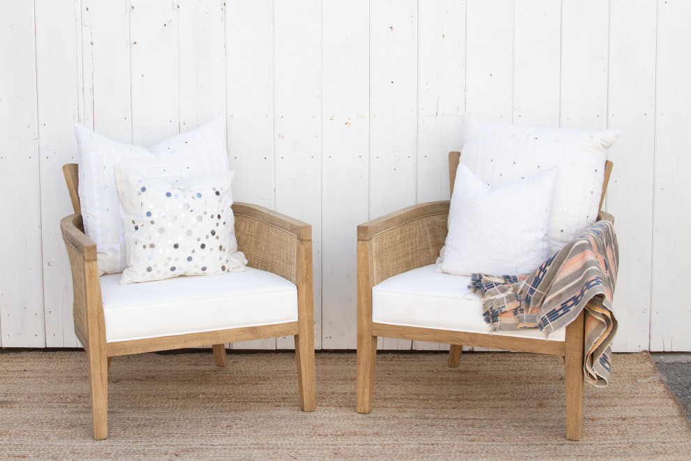 Pair of Oak  ampCane Club Chair   Eclectic   Armchairs And Accent Chairs   by De cor  Houzz