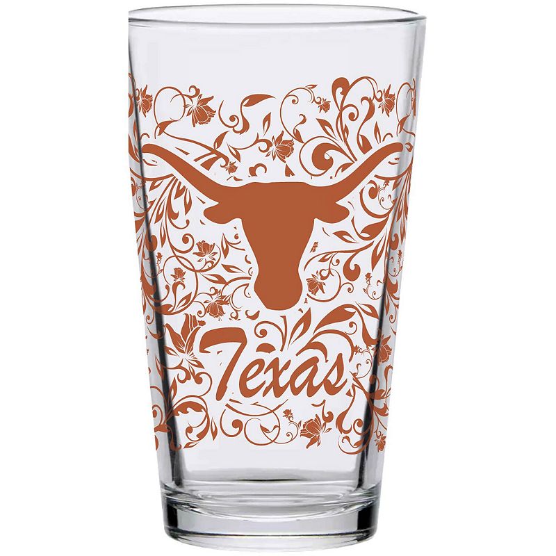 Texas Longhorns 16oz. Floral Pint Glass