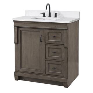 Home Decorators Collection Naples 31 in. W x 22 in. D x 34.78 in. H Bath Vanity in Distressed Gray with Cala White Engineered Stone Top NADGA3021D-ACW