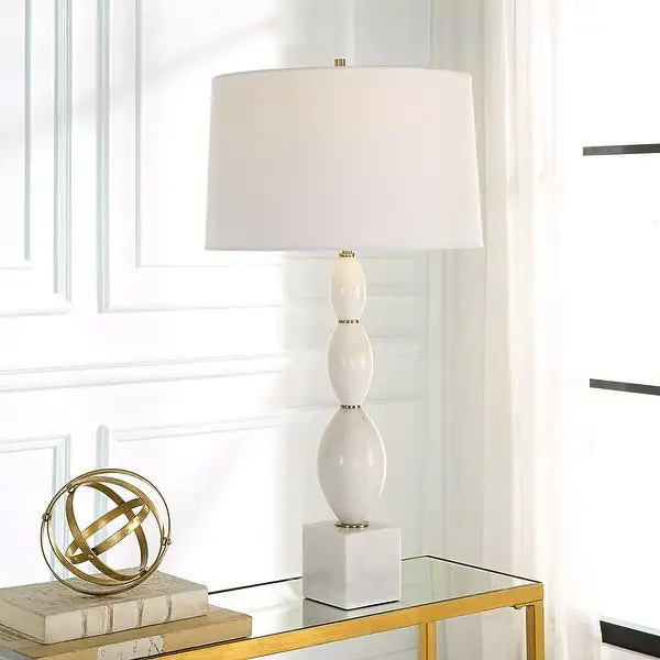 Uttermost Regalia White Marble Table Lamp - 16 W X 31.25 H X 16 D (in)