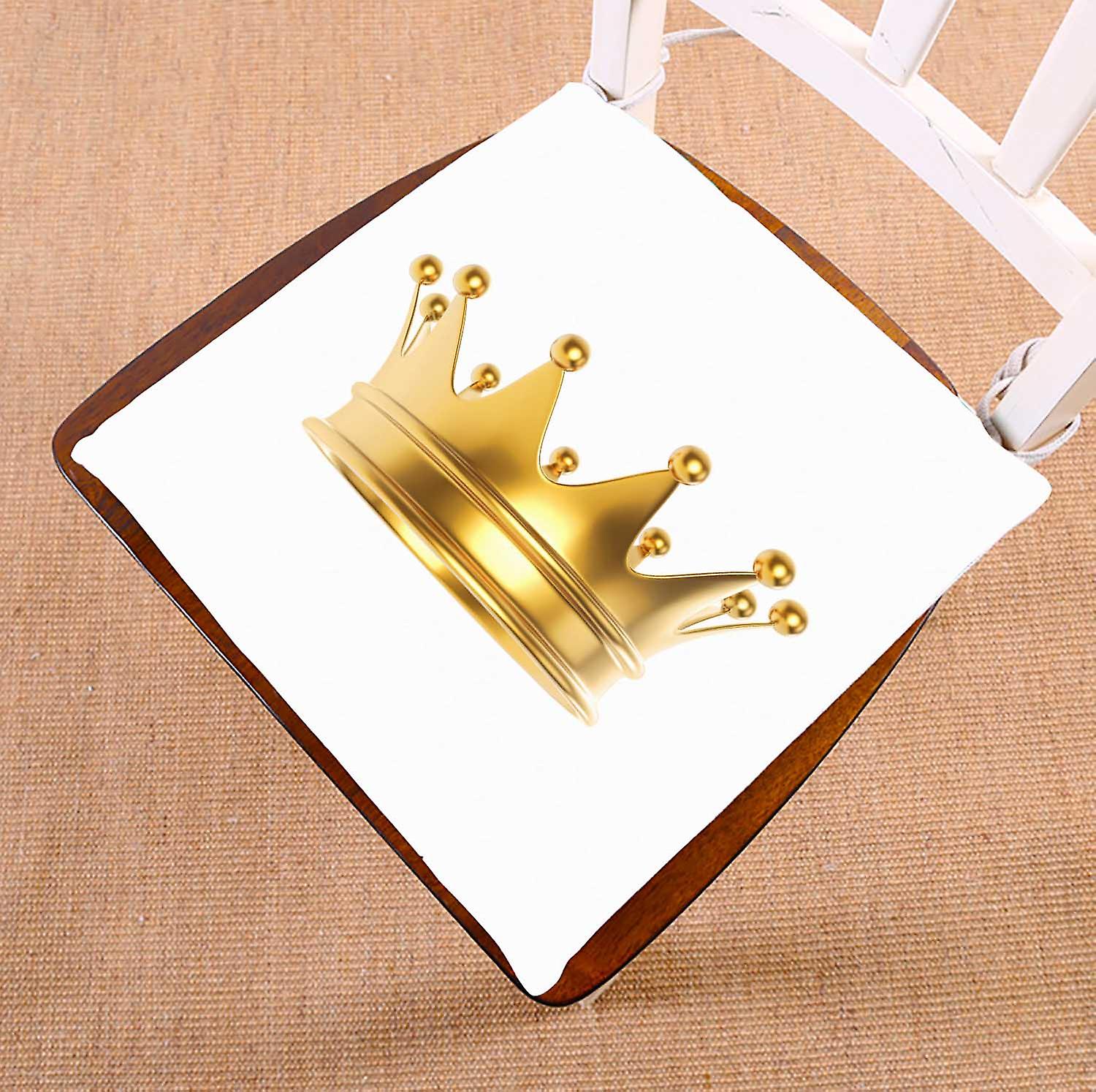 Shiny Gold Crown Isolated On White Chair Pads Chair Mat Seat Cushion Chair Cushion Floor Cushion 50x50 Cm