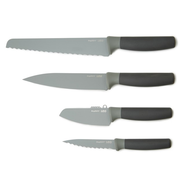 Berghoff Balance 4pc Nonstick Knife Set Recycled Material Protective Sleeve Included