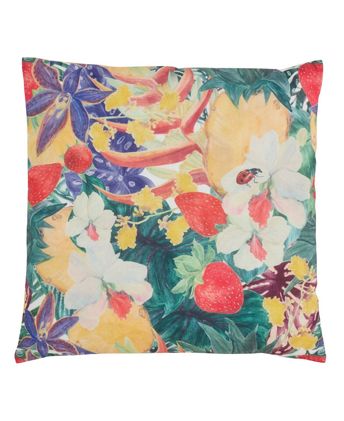 Saro Lifestyle Fruity Floral Decorative Pillow， 18 x 18