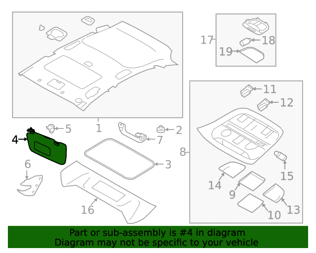 Genuine OE Subaru Sun-Visor - 92011FL060ME