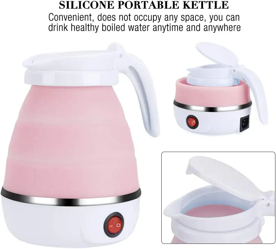 NPOT Foldable kettle Portable Electric Kettle for Travel Food Grade Silicone Electric Water Heater Collapses for Hiking