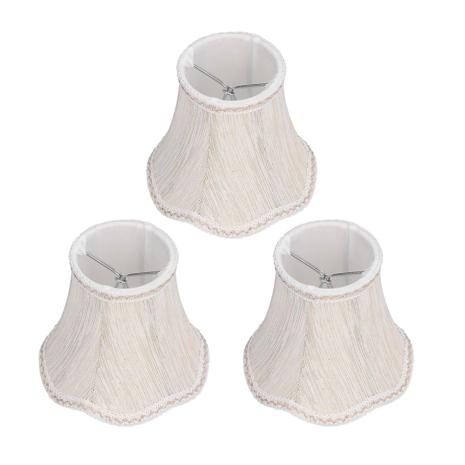 3Pcs Indoor Fabric Lamp Shade Clip On E14 Bulb Chandelier Lampshade Accessory for Home Hotel Use