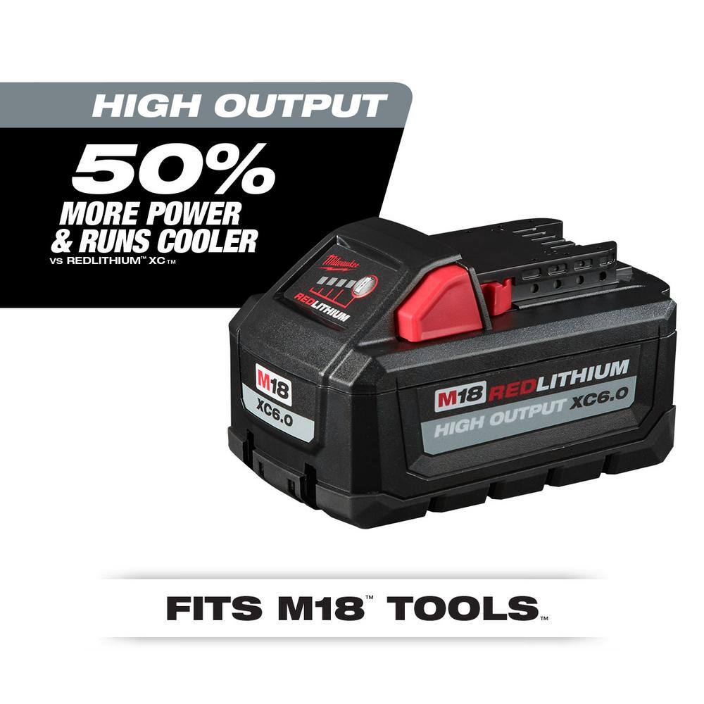 MW M18 18-Volt Lithium-Ion High Output Starter Kit with Two 6.0 Ah Battery and Charger 48-59-1862S