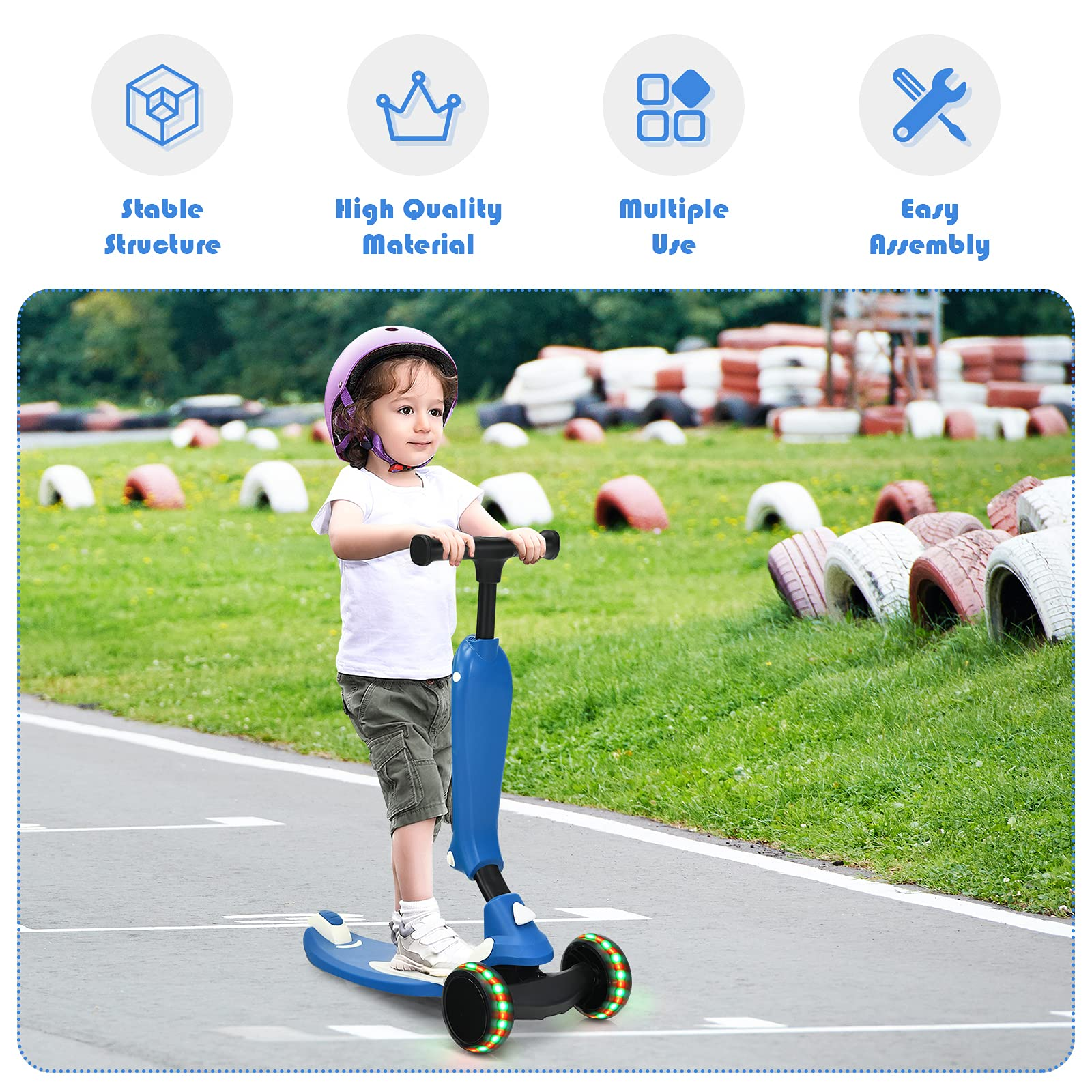 Costzon Kick Scooter for Kids, 3 Wheeled Toddler Scooter