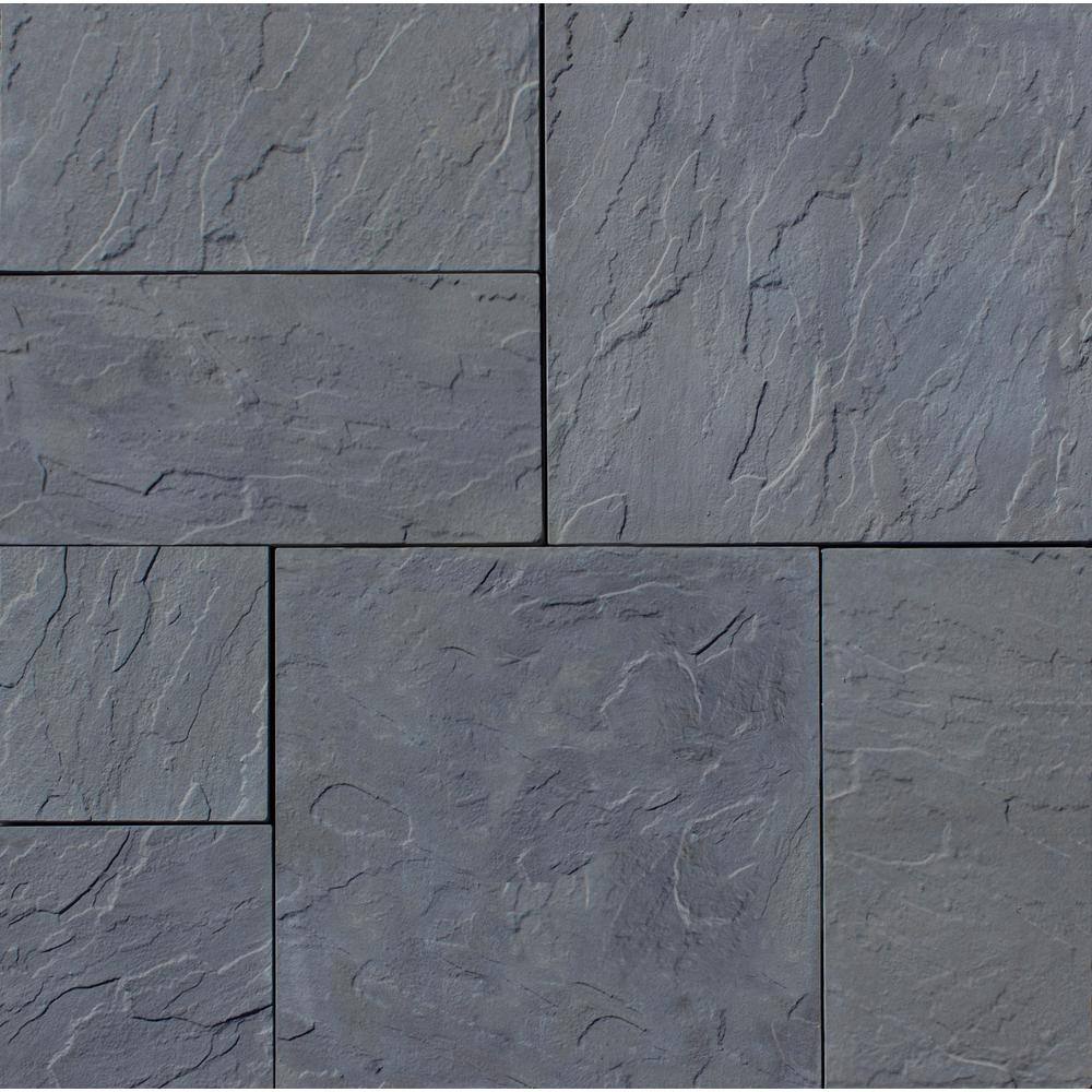 Nantucket Pavers Patio-on-a-Pallet 12in. x 24in. and 24in. x 24in. Concrete Gray Basketweave Yorkstone Paver (18 Pieces48 Sq Ft.) 30531