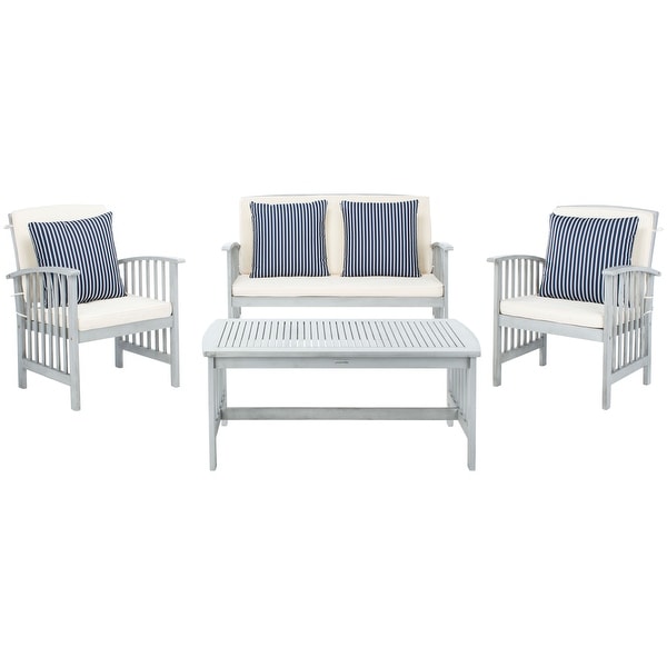 SAFAVIEH Outdoor Rocklin 4piece Conversation Patio Set