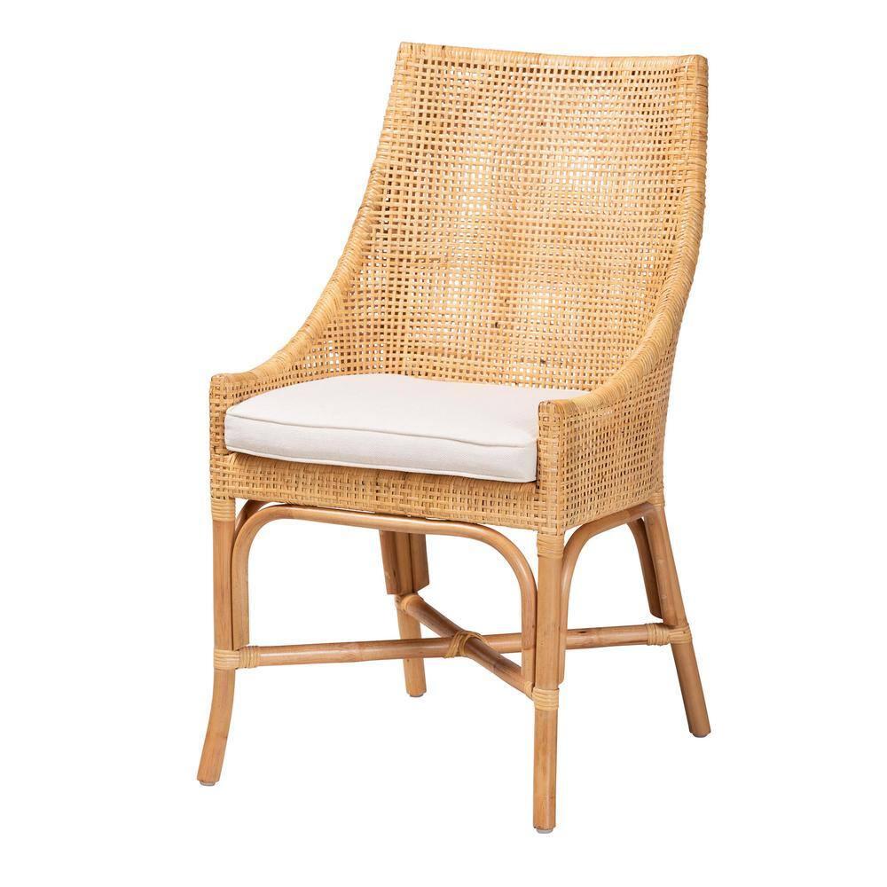 bali  pari Bella White and Natural Brown Dining Chair 232-13092-HD