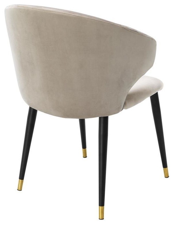 Beige Velvet Dining Armchair  Eichholtz Volante   Midcentury   Dining Chairs   by Oroa   Distinctive Furniture  Houzz