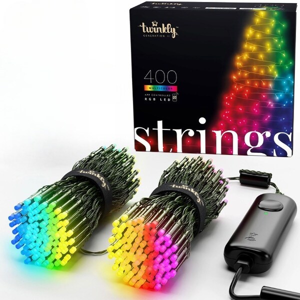 Twinkly Strings AppControlled Smart LED Christmas Lights 400 Multicolor (2Pack)