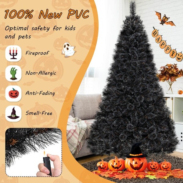 Costway 6/7/8 FT Halloween Tree with 362/572/860 Branch Tips Frosted