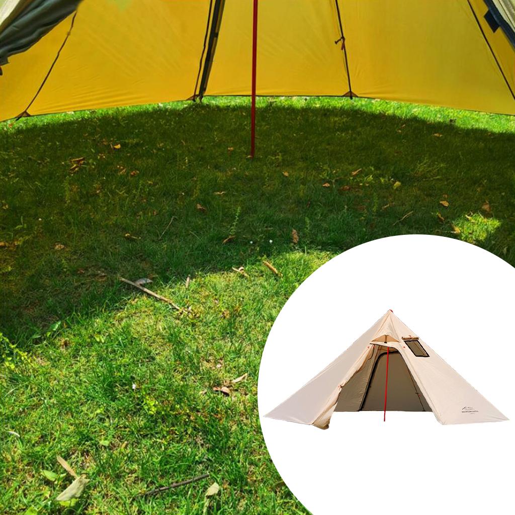 Light Hot Curtain for with Window -retarded Flue Pipes Tent for 3 Persons with Fire-retardant Waste Drain Pipes Khaki