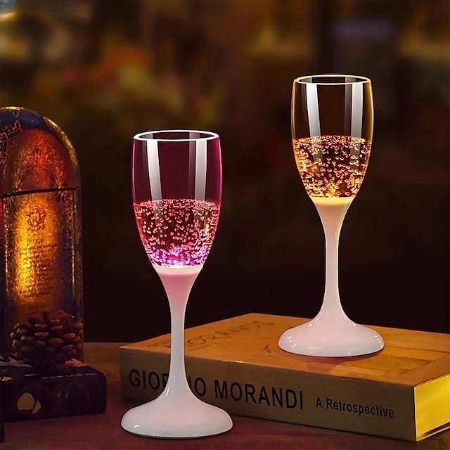 LED Glowing Light-Up Goblet Food Grade Plastic Light-Up When You Pour Water for Wedding Birthday Party Glow Wine Glass Cup