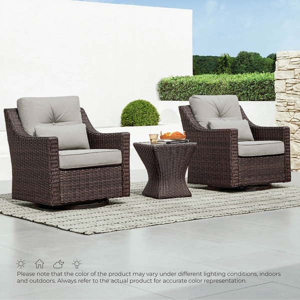 Murphy Outdoor Wicker Patio Furniture Swivel Glider Chair