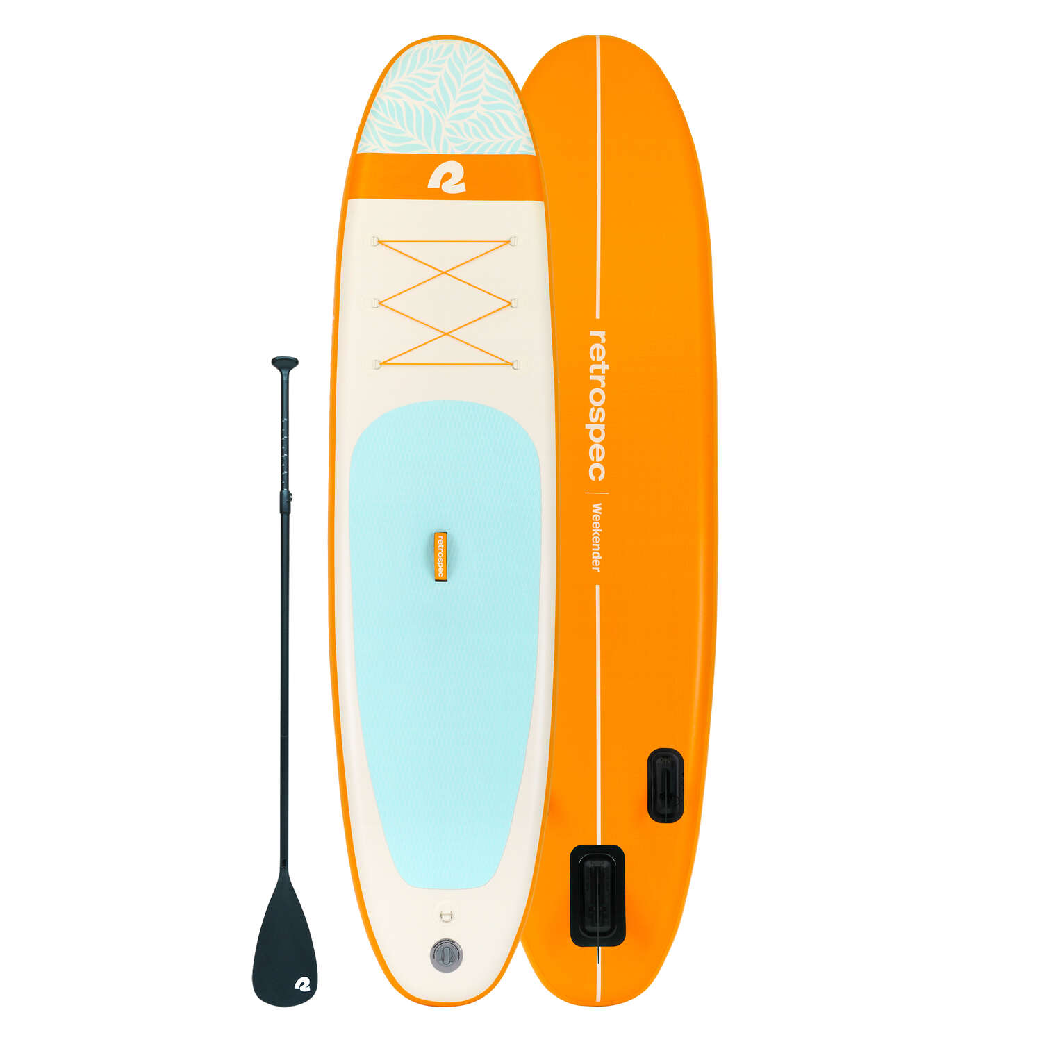 Retrospec Weekender PVC Inflatable Creamsicle Paddleboard 30 in. H X 6 in. W X 10 ft. L