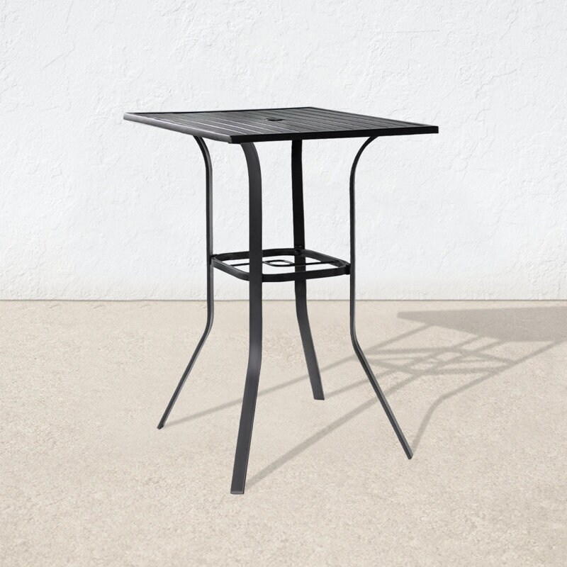 Suncrown Outdoor Bar Height Table Bistro Table with Umbrella Hole