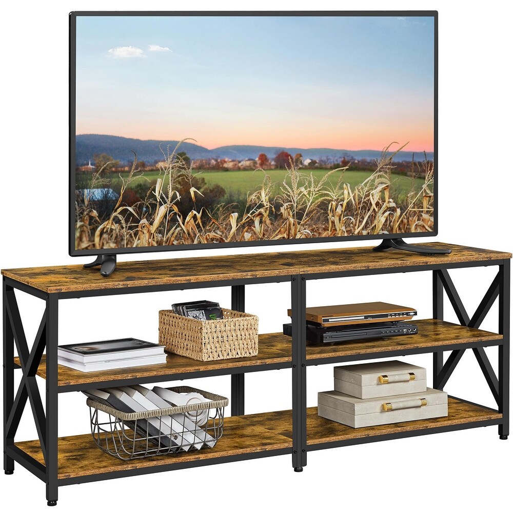 TV Stand 70 Inch  Media Entertainment Center with 3 Tier Storage Shelves  63\