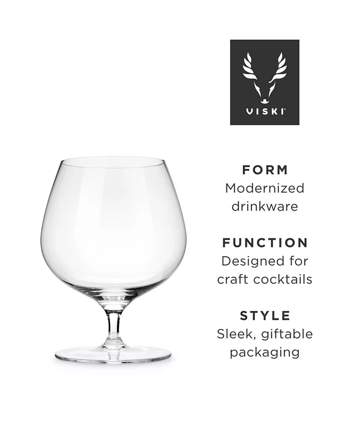 Viski Crystal Wingback Cognac Glasses Set of 2 17 Oz