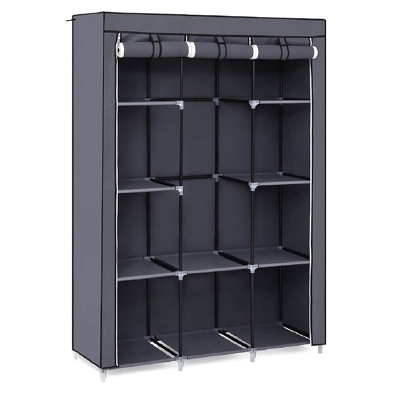 Portable Wardrobe Storage Organizer with 10 Shelves， Quick and Easy to Assemble， Extra Space