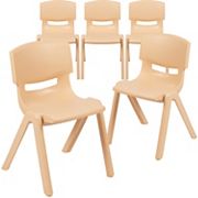 Emma and Oliver 5 Pack Plastic Stackable School Chair with 13.25 Seat Height