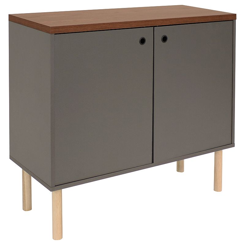 Sunnydaze Mid-Century Modern 2-Door Accent Buffet Cabinet